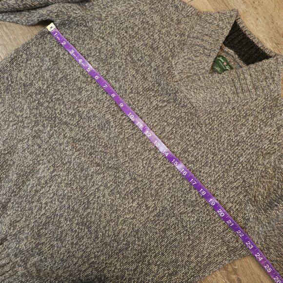 David Taylor Collection Men's L grey marl sweater Cross over v neck soft EUC - Picture 3 of 7